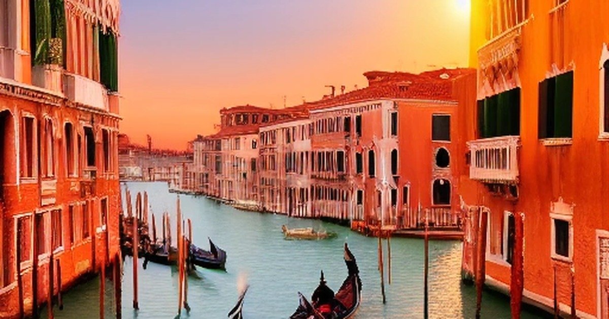 Venice's Grand Canal lined with gondolas at sunset — Italy eSIM guide